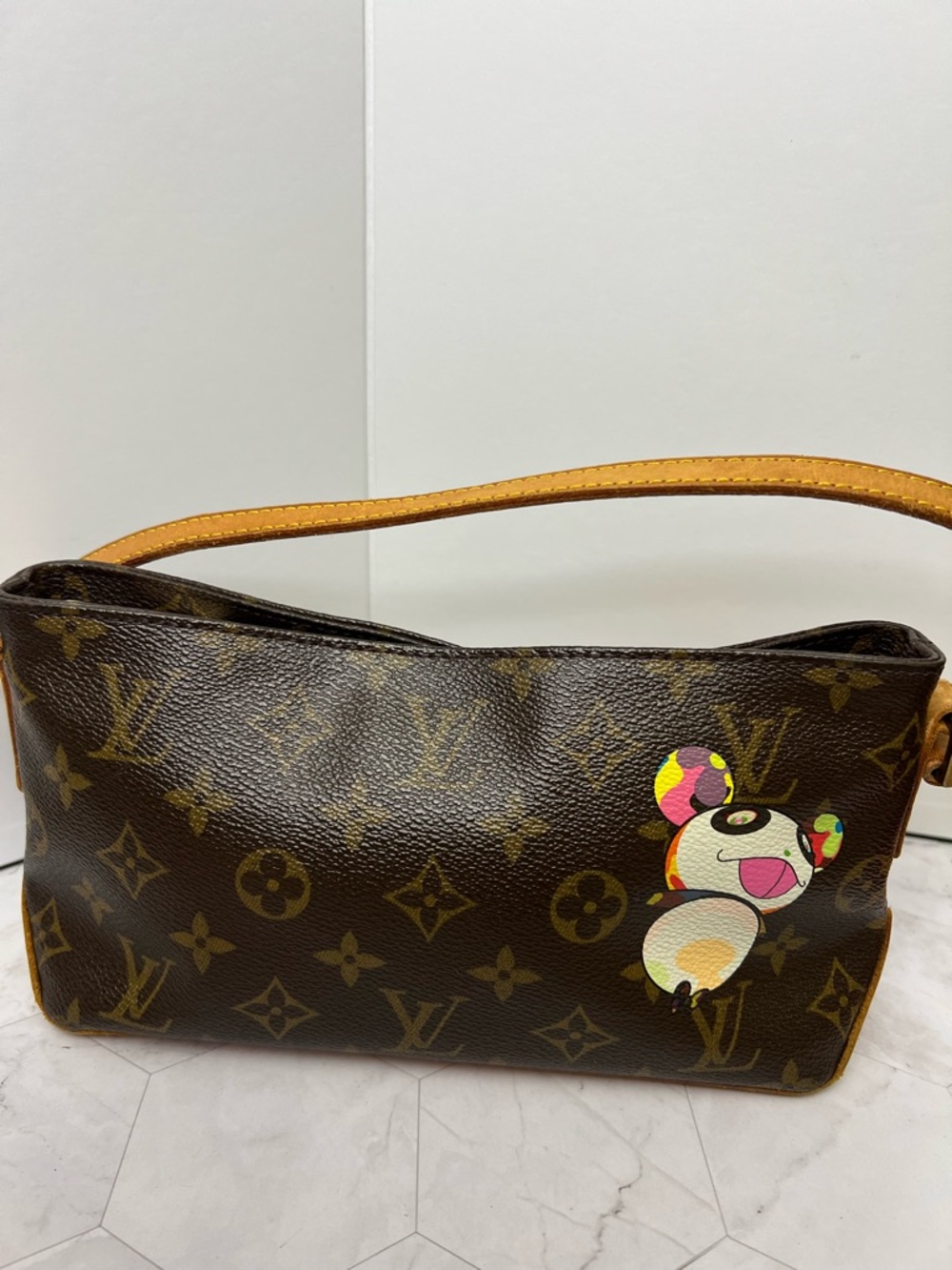Louis Vuitton Takashi Murakami Monogram Shoulder Bag with Multicolor Panda Motif